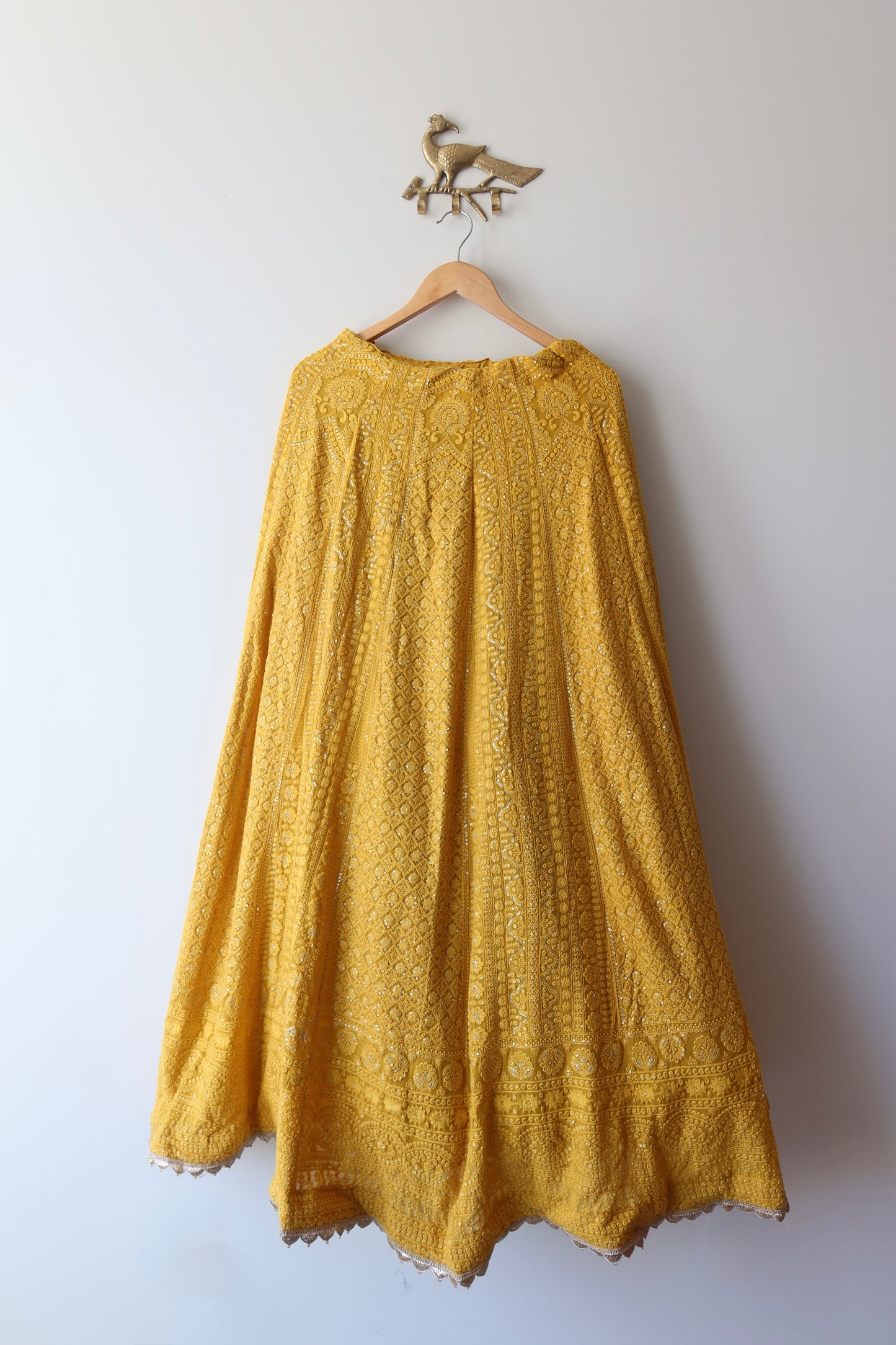 Yellow Beaded Lehenga Choli Set- Size 38, Preloved