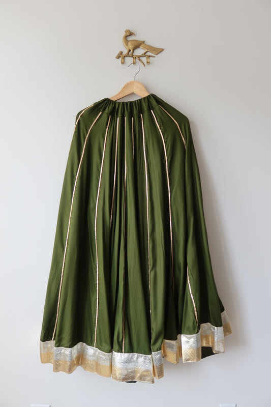 Green and Maroon Lehenga Choli Full set - New, Size L/XL