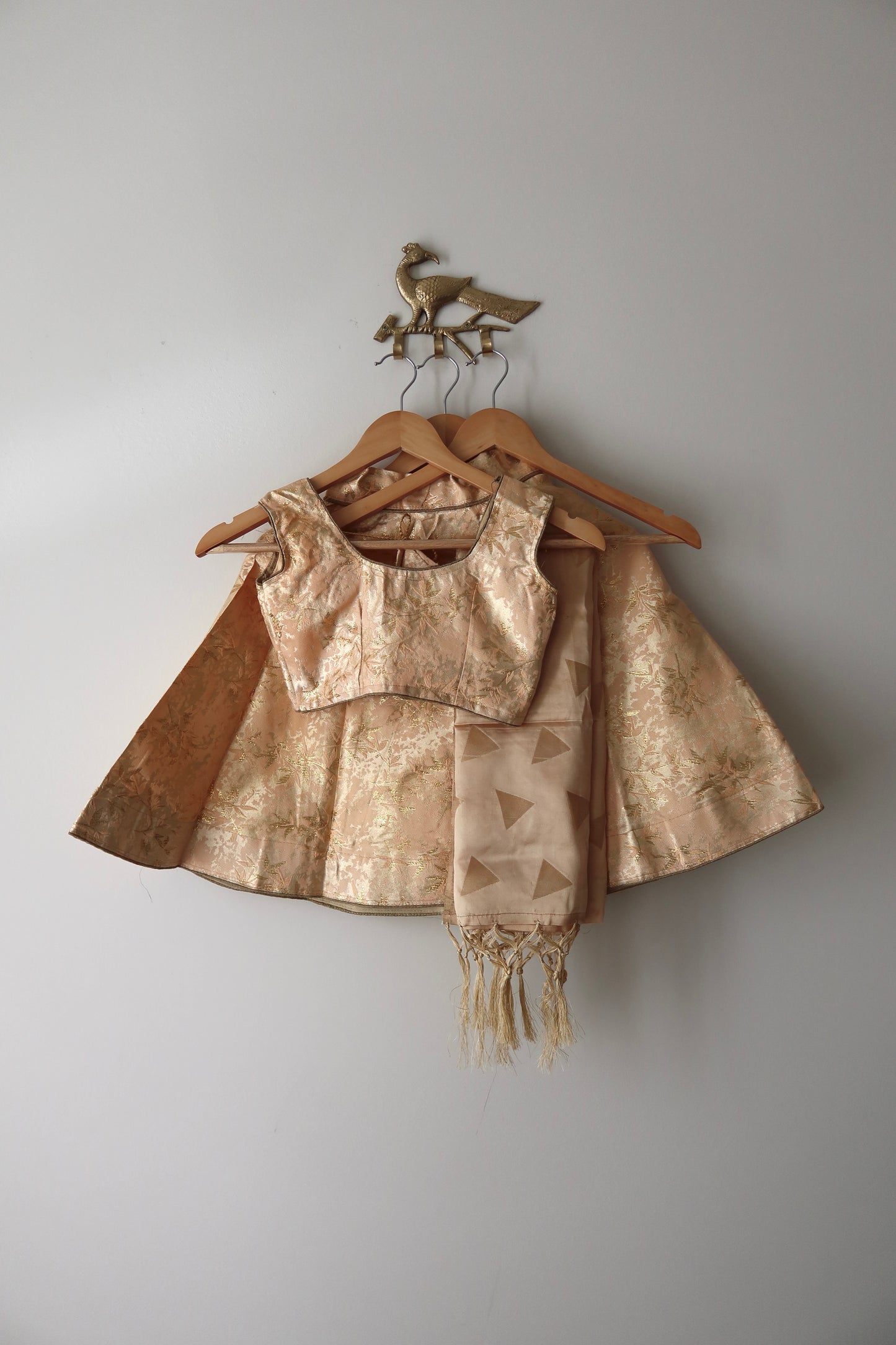 Peach and Gold Lehenga Kids Choli- 20, New