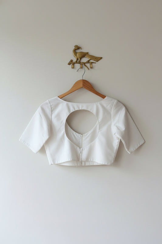 Pure White Silk Blouse - 34, New