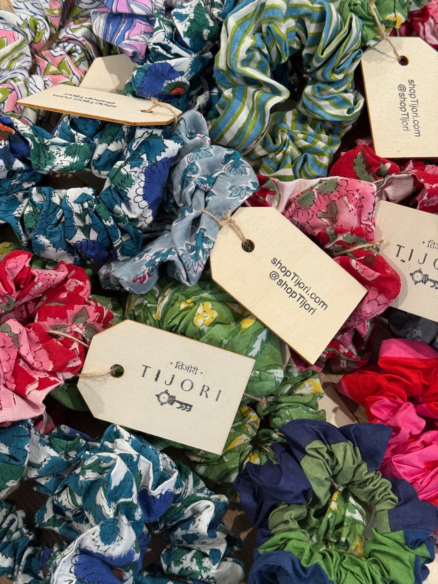 Blockprint Scrunchies