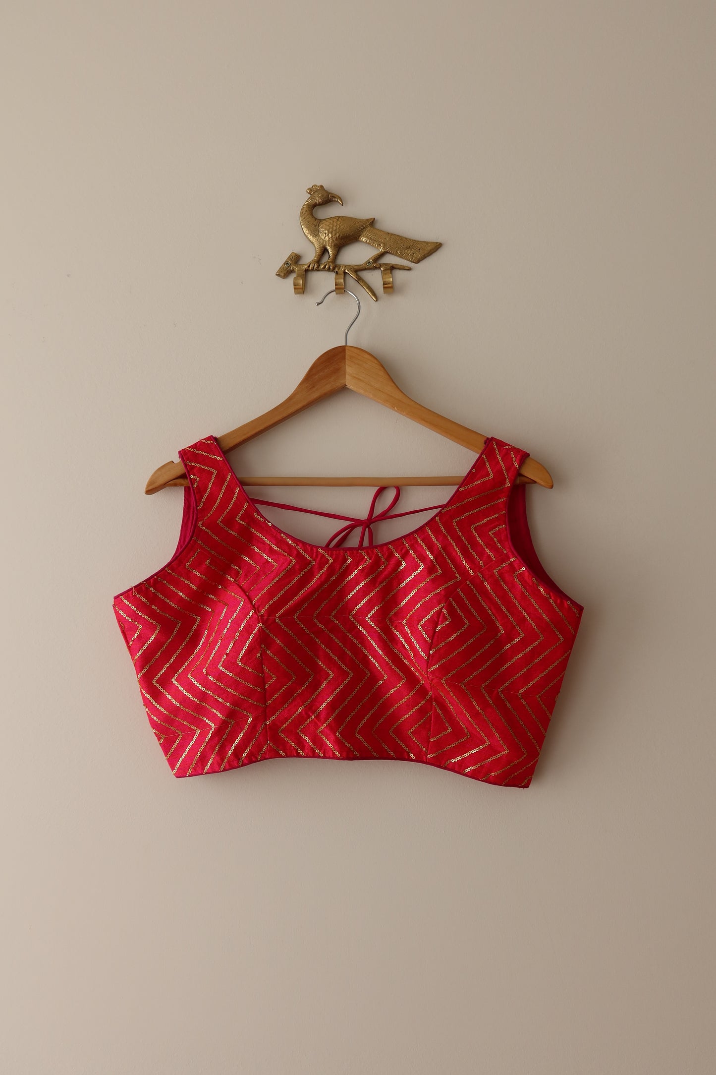 Hot Pink And Gold Lehenga Set - Size 40, Preloved