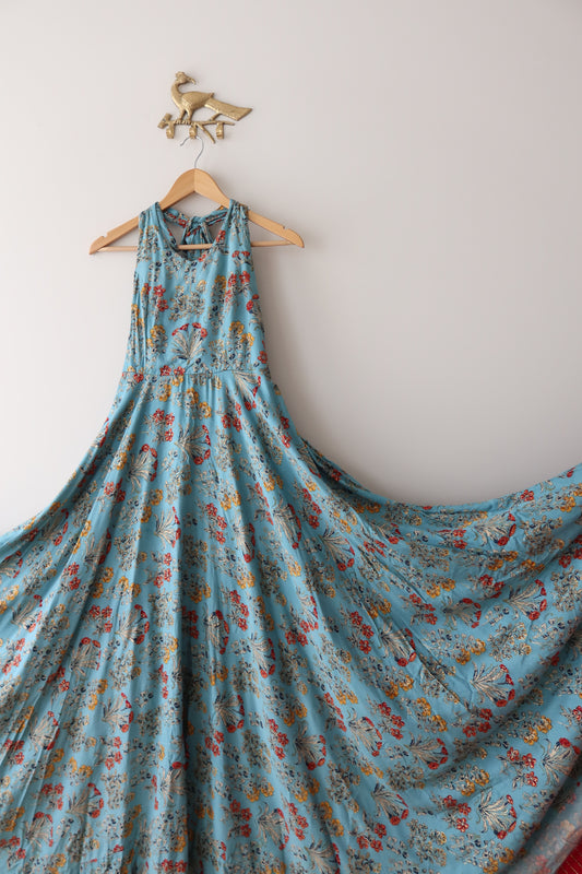 Baby Blue Halter Dress- Preloved, 40