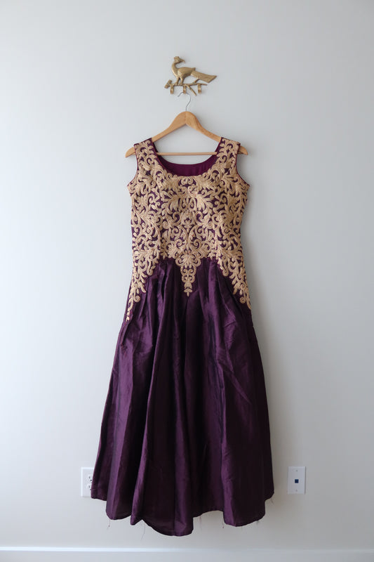 Burgundy Silk Gown - New