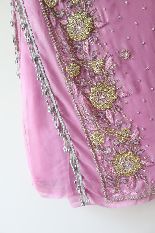 Lavender Embellished Sari