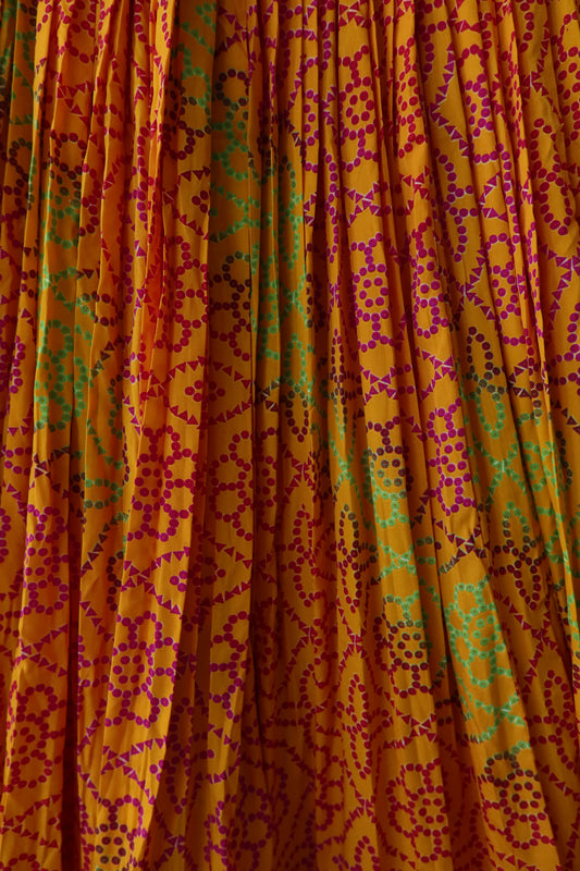 Orange Bandhani Skirt - S/M