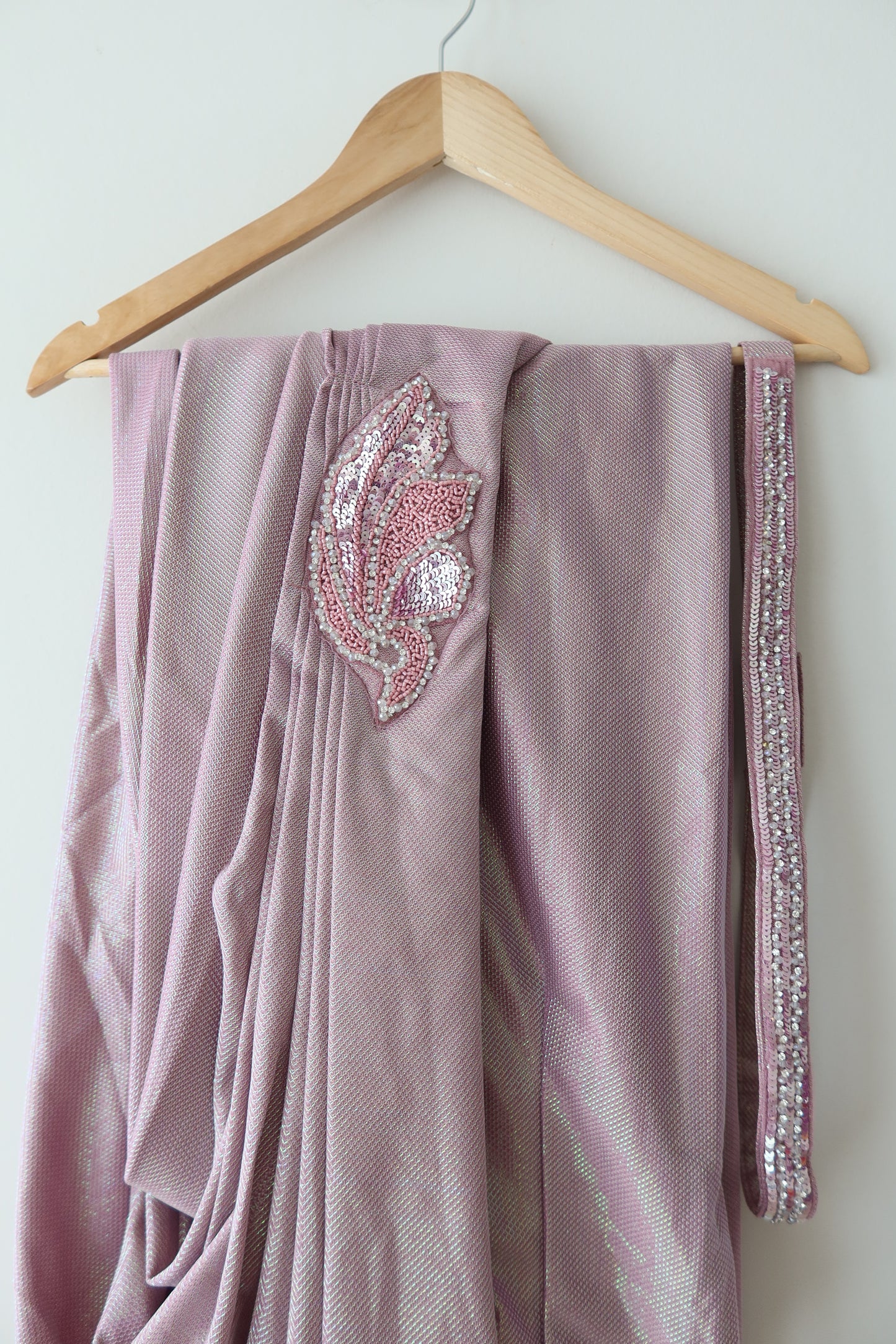 Iridescent Pink Lavender Sari Suit