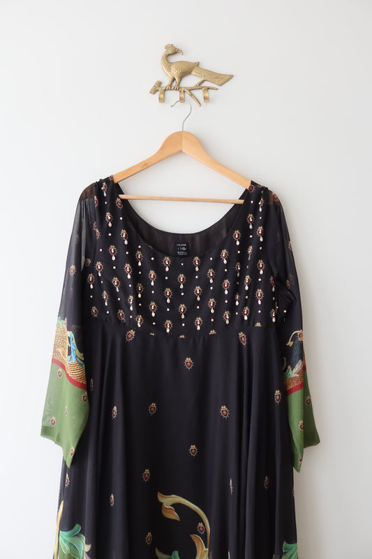 Black Embroidered Anarkali