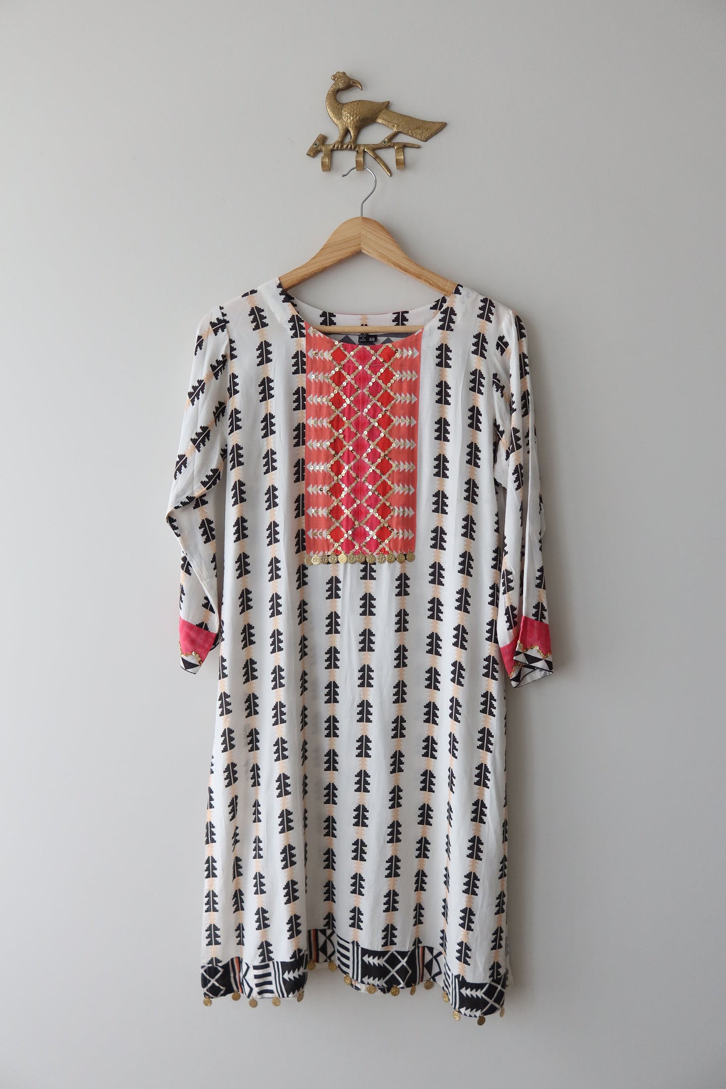 White & Pink Geometric 2-Piece Co-ord Set