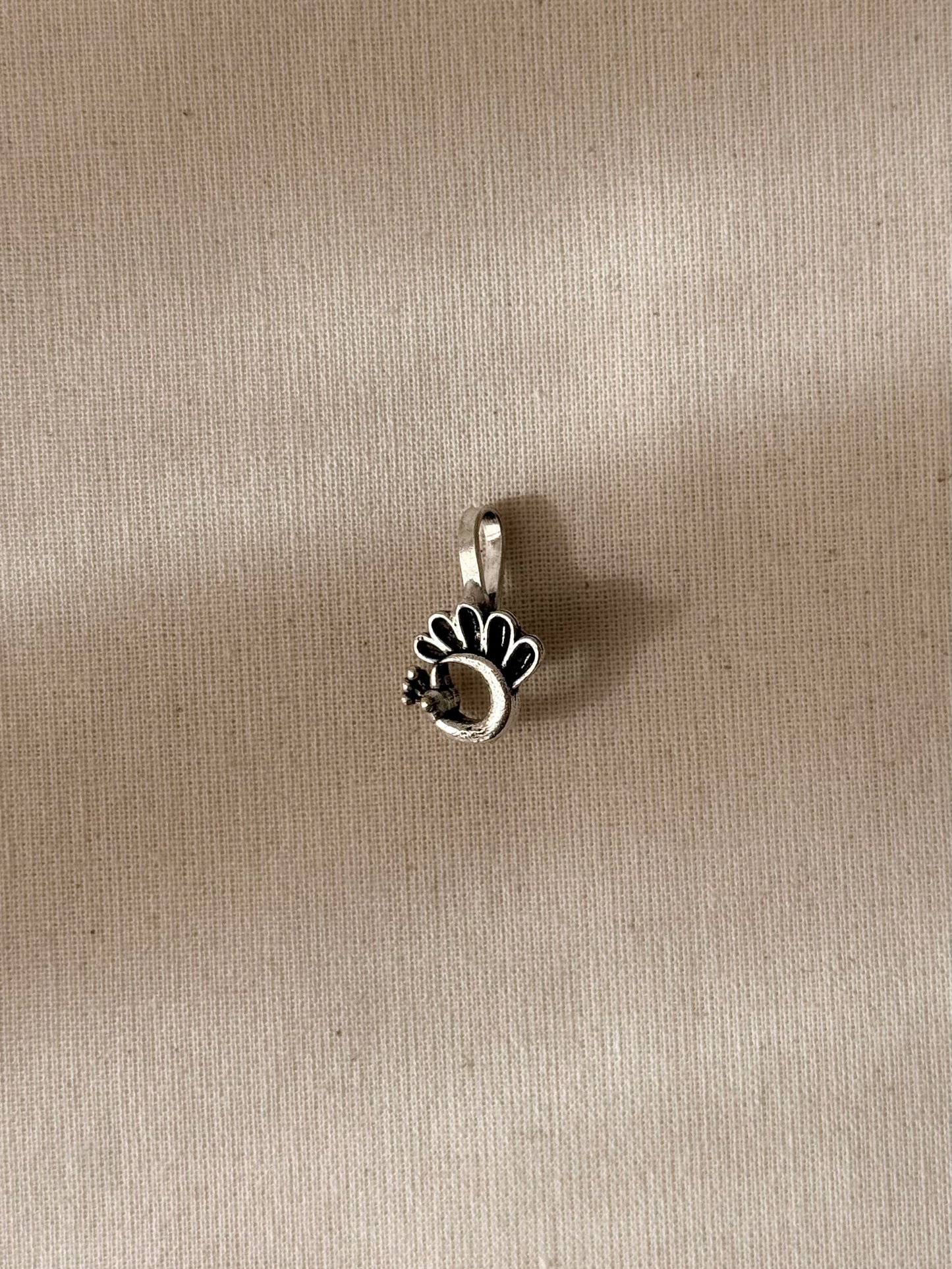 Peacock Oxidized Silver Nose Pin/Bugadi - New