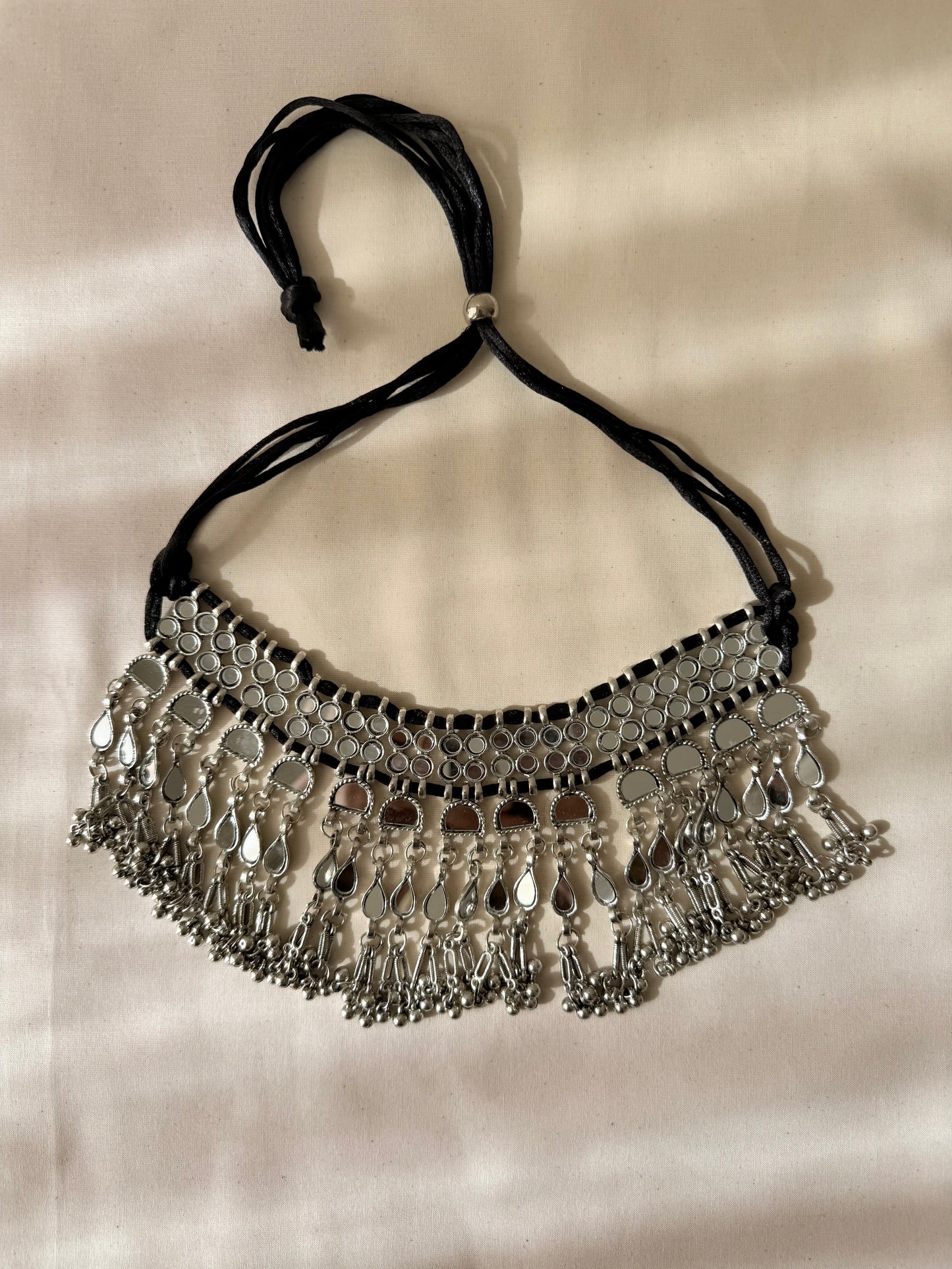 Adjustable Chaava Mirror Work Choker Necklace - New