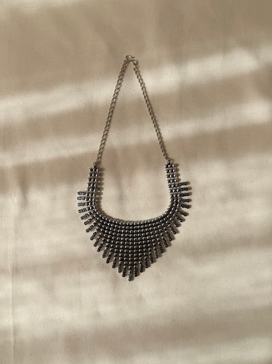 V-Neck Silver Necklace - New