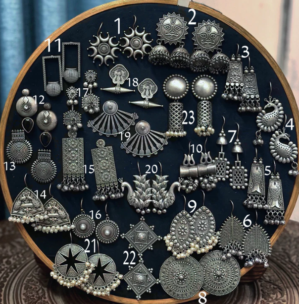Silver Jhumka Earrings - Brand New