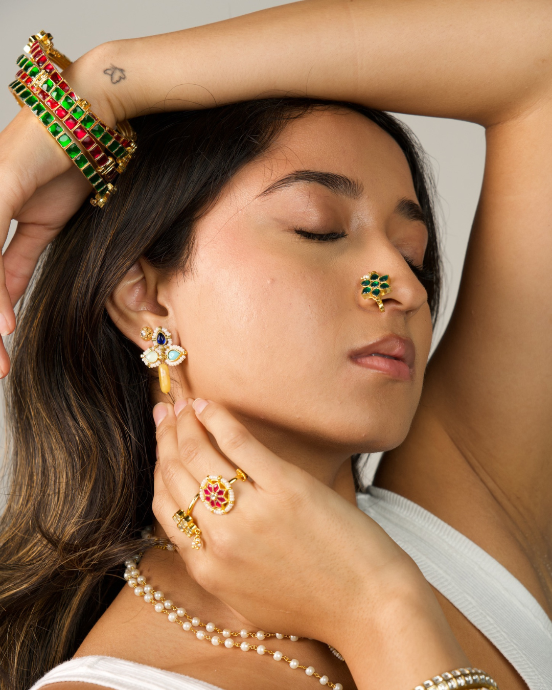 Flower Girl Bugadi/Nose Pin