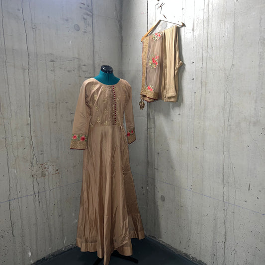 Beige Anarkali Set - Preloved
