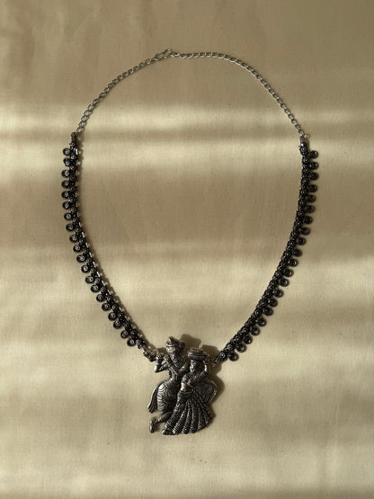 Radha Krishna Silver Necklace - New