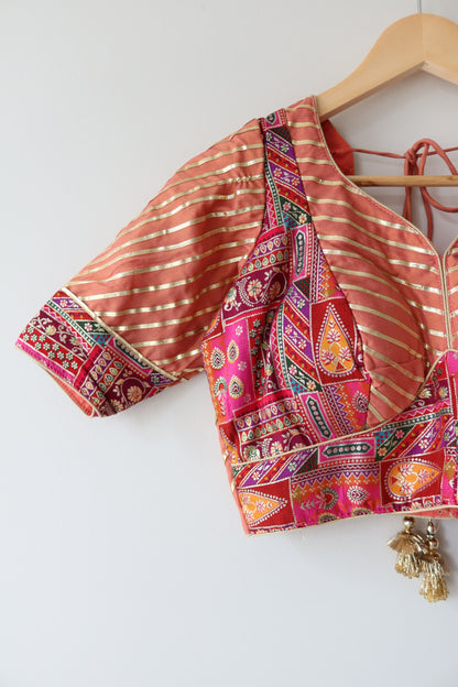 Peach Gota Patti Lehenga Choli Full set - Brand New, Size Medium/Large