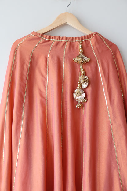 Peach Gota Patti Lehenga Choli Full set - Brand New, Size Medium/Large