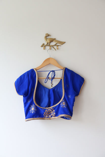 Blue and Gold Blouse - 34/36, Preloved
