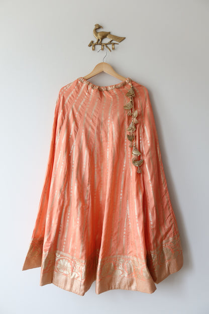 Rust Orange Gold Lehenga Choli Full set - Brand New, Size Medium/Large