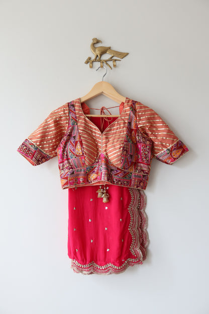 Peach Gota Patti Lehenga Choli Full set - Brand New, Size Medium/Large