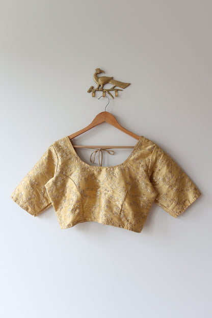 Gold Silk Blouse- 36, New