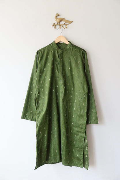 Olive Green Men’s Kurta - Brand New, Size 42