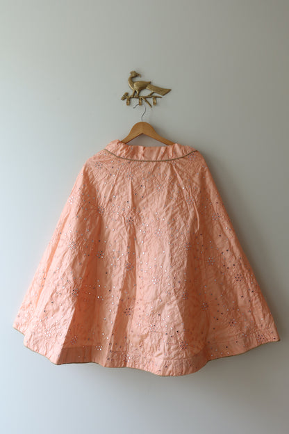 Peachy Pink Mirrorwork Kids Lehenga Choli- New, 32