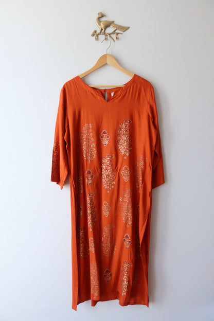 Orange Soft Kurta Top - 3XL, New
