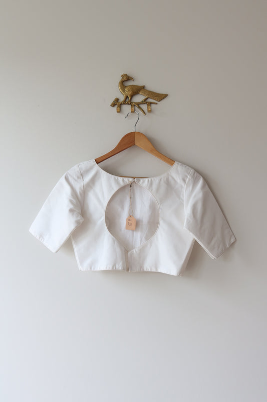 Pure White Silk Blouse - 34, New