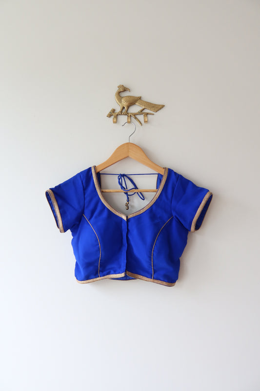 Blue and Gold Blouse - 34/36, Preloved