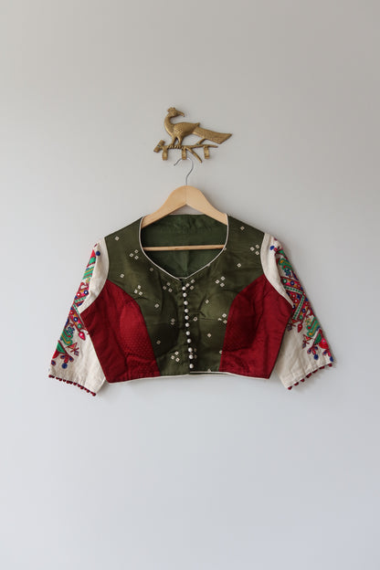 Green and Maroon Lehenga Choli Full set - New, Size L/XL