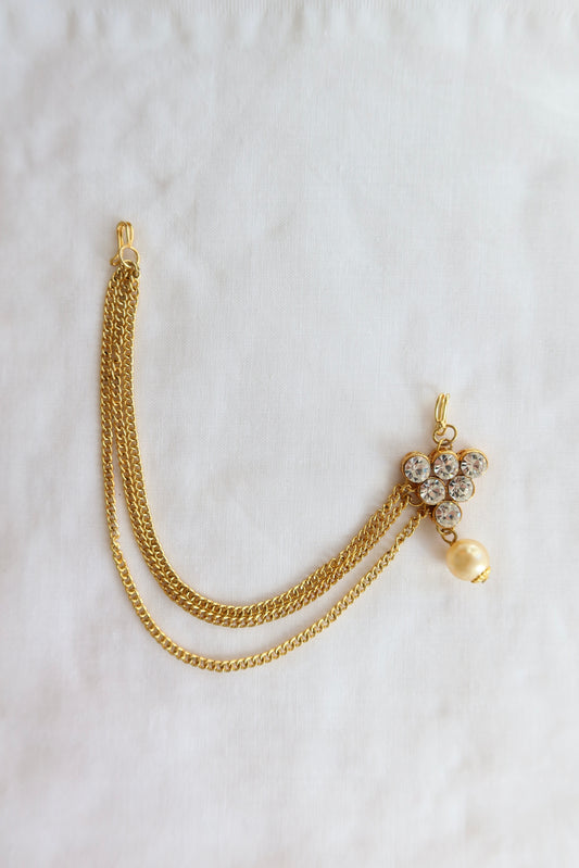Gold Alloy Mangtikka with Crystal Accents - New