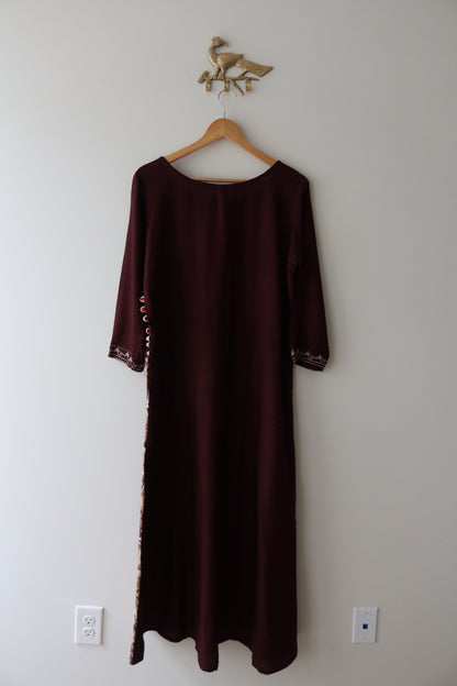 Brown Elegant Kurti Top - New, XL/42