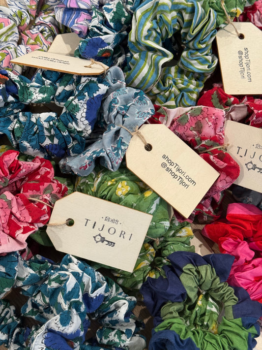 Blockprint Scrunchies