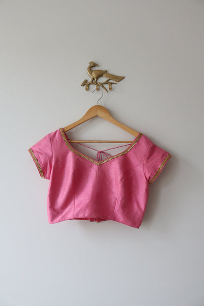 Multicolor Choli Set With Pink Blouse - Size M/L, Preloved