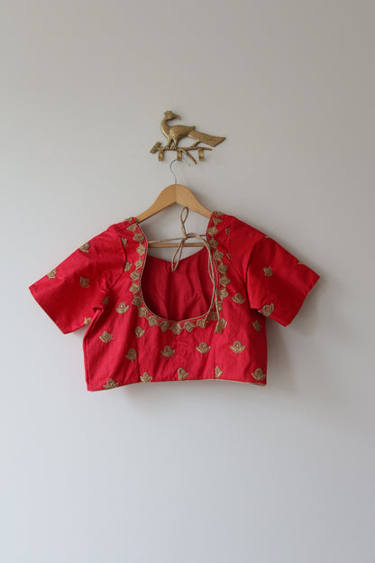 Hot Pink Silk Lehenga Set With Peach Coral Dupatta - Size 42, Brand New