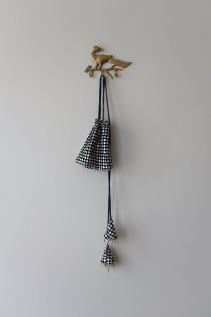 Blue Sequined Lehenga with Potli Bag- New 36/38