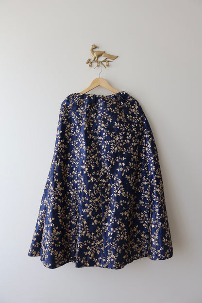 Navy Blue 3-Piece Silk Lehenga Set - 36 , Brand New