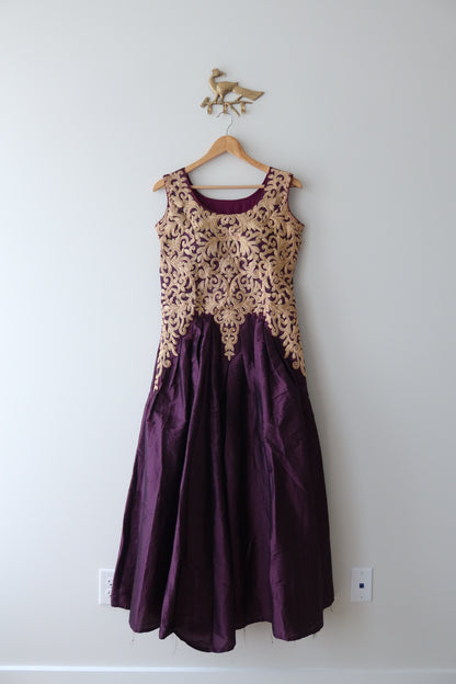 Burgundy Silk Gown - New