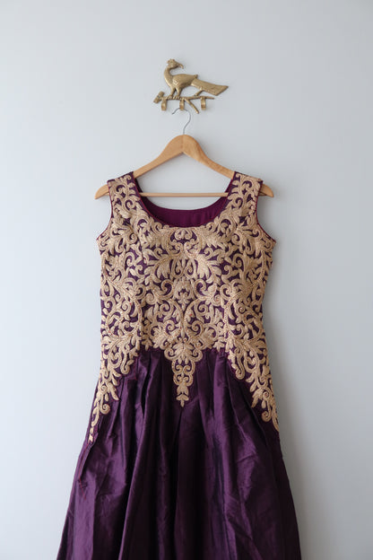 Burgundy Silk Gown - New