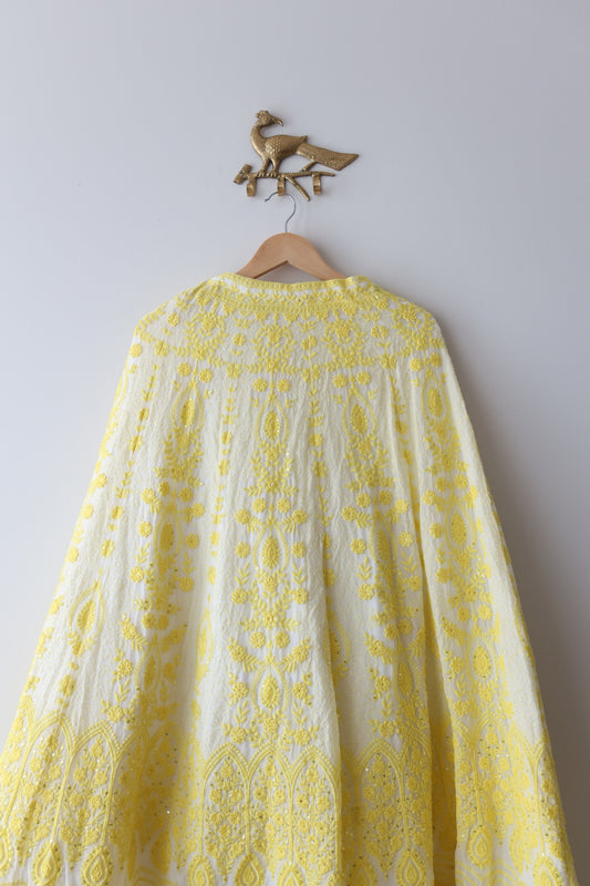 That's Very Yellow Lucknowi Skirt Only - S, New