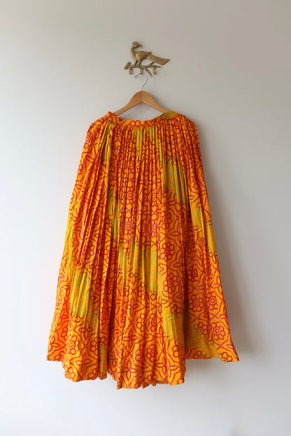 Orange Bandhani Skirt - S/M