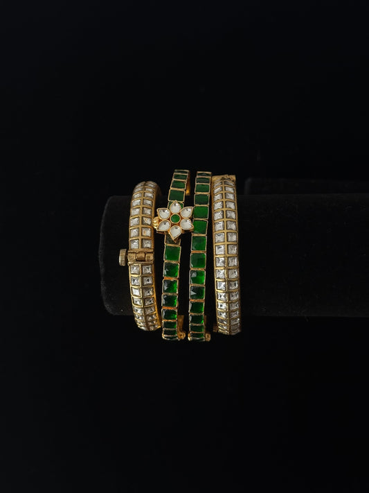 Go Birds Polki-Style Bangle Stack (Set of 4)