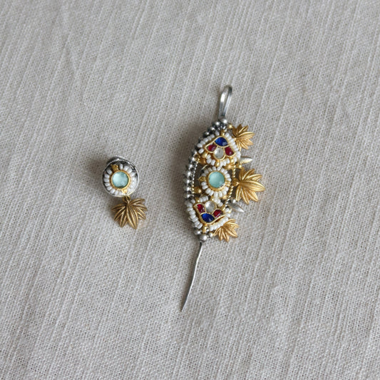 Oxidized Dual Tone Tara Ear Cuff and Earring - New