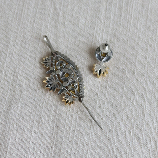 Oxidized Dual Tone Tara Ear Cuff and Earring - New