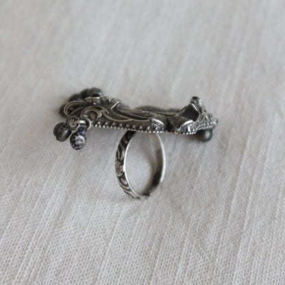 Silver Fusion Ring With Bird Design - One Size, Brand New