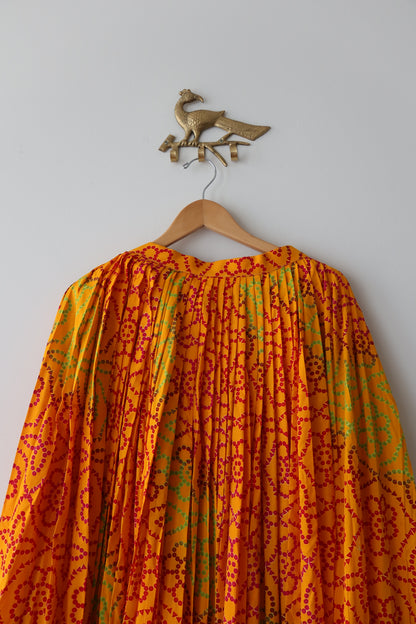 Orange Bandhani Skirt - S/M