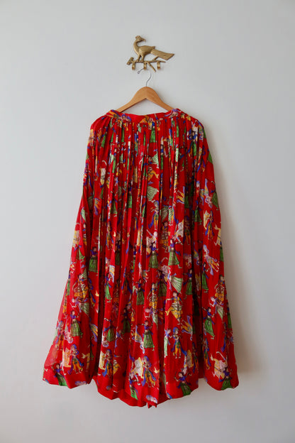 Red Garba Skirt - S/M