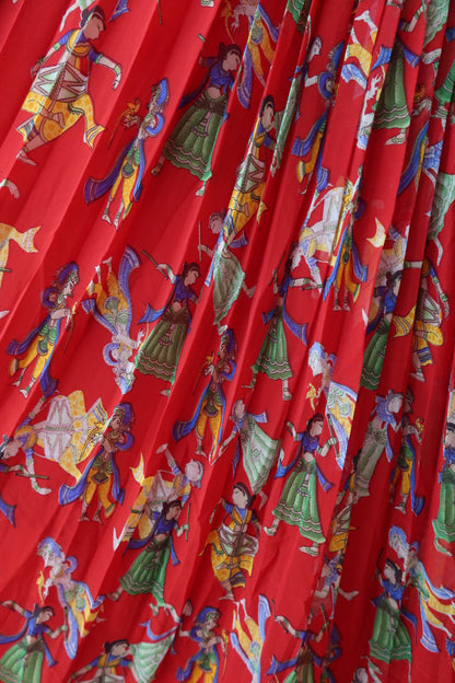 Red Garba Skirt - S/M